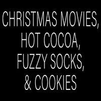 Christmas Movies Hot Cocoa Fuzzy Socks & Cookies Drawstring Bag