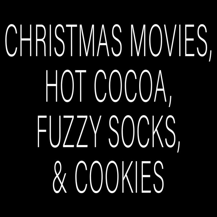 Christmas Movies Hot Cocoa Fuzzy Socks & Cookies Drawstring Bag