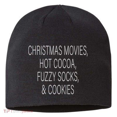 Christmas Movies Hot Cocoa Fuzzy Socks & Cookies Sustainable Beanie