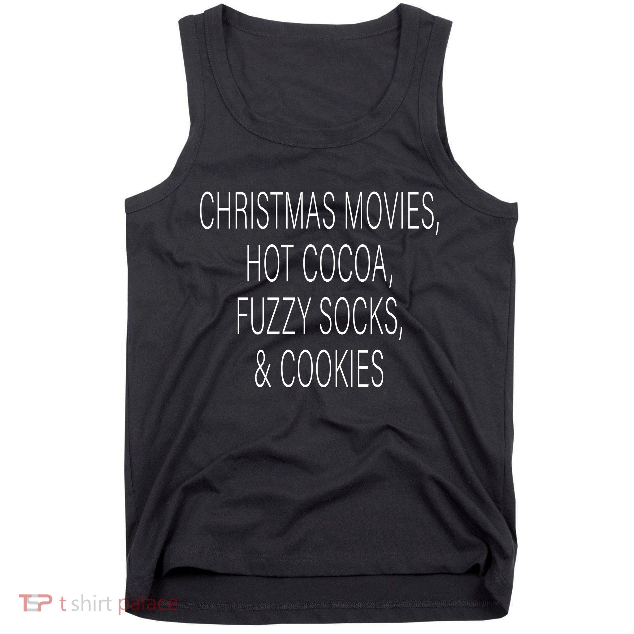 Christmas Movies Hot Cocoa Fuzzy Socks & Cookies Tank Top