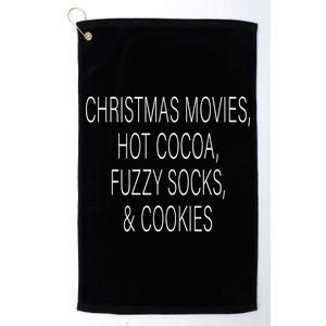 Christmas Movies Hot Cocoa Fuzzy Socks & Cookies Platinum Collection Golf Towel