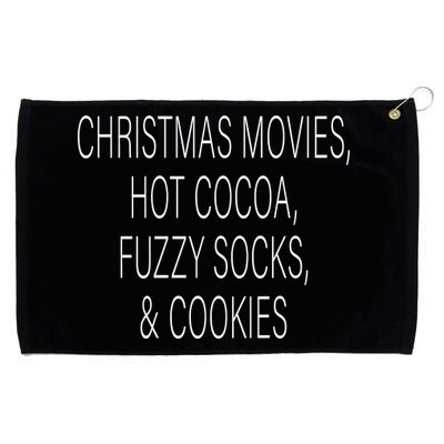 Christmas Movies Hot Cocoa Fuzzy Socks & Cookies Grommeted Golf Towel