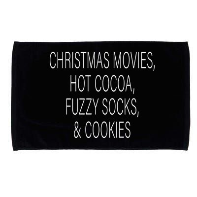 Christmas Movies Hot Cocoa Fuzzy Socks & Cookies Microfiber Hand Towel