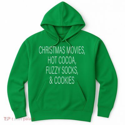 Christmas Movies Hot Cocoa Fuzzy Socks & Cookies Hoodie