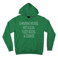 Christmas Movies Hot Cocoa Fuzzy Socks & Cookies Hoodie