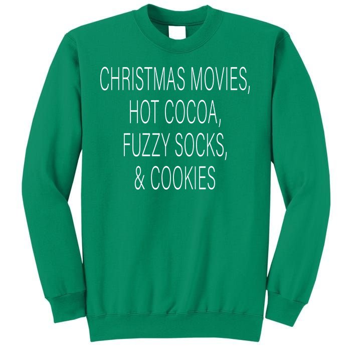 Christmas Movies Hot Cocoa Fuzzy Socks & Cookies Sweatshirt