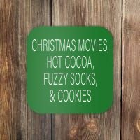 Christmas Movies Hot Cocoa Fuzzy Socks & Cookies Coaster