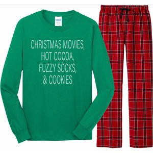 Christmas Movies Hot Cocoa Fuzzy Socks & Cookies Long Sleeve Pajama Set