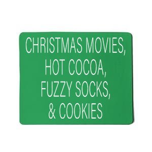 Christmas Movies Hot Cocoa Fuzzy Socks & Cookies Mousepad