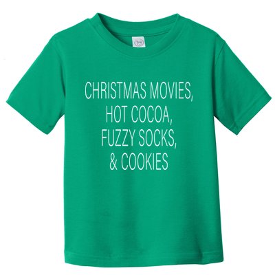 Christmas Movies Hot Cocoa Fuzzy Socks & Cookies Toddler T-Shirt