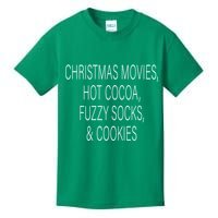 Christmas Movies Hot Cocoa Fuzzy Socks & Cookies Kids T-Shirt