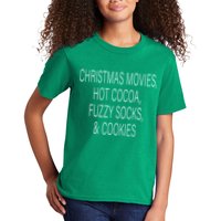 Christmas Movies Hot Cocoa Fuzzy Socks & Cookies Kids T-Shirt