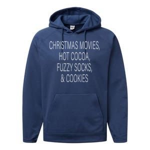 Christmas Movies Hot Cocoa Fuzzy Socks & Cookies Performance Fleece Hoodie