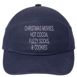 Christmas Movies Hot Cocoa Fuzzy Socks & Cookies 7-Panel Snapback Hat