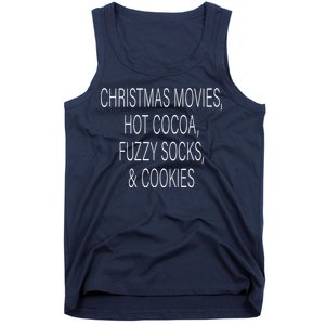 Christmas Movies Hot Cocoa Fuzzy Socks & Cookies Tank Top