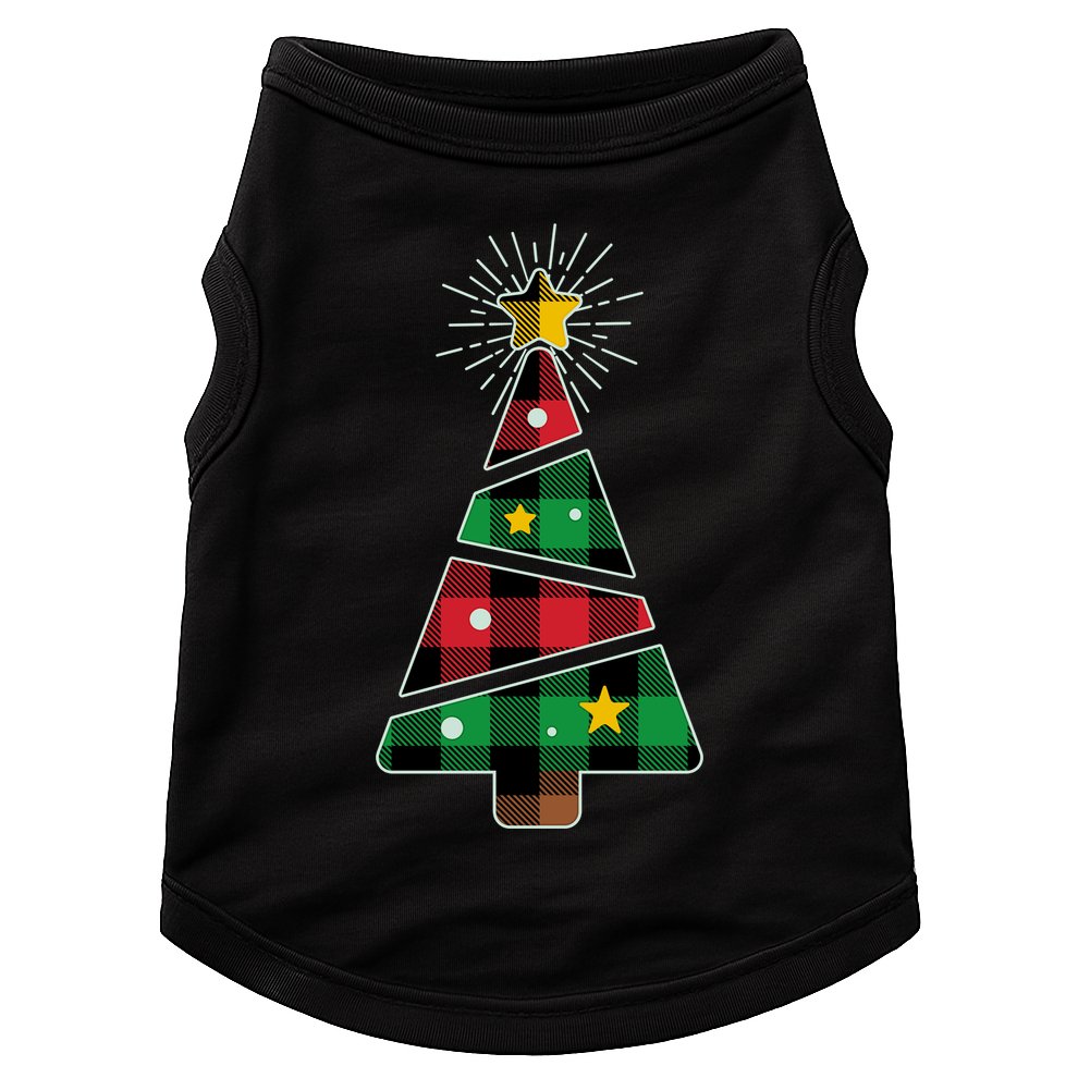 Christmas Multi Plaid Tree Doggie Tank