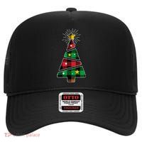 Christmas Multi Plaid Tree High Crown Mesh Back Trucker Hat