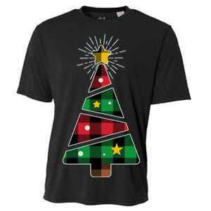 Christmas Multi Plaid Tree Cooling Performance Crew T-Shirt