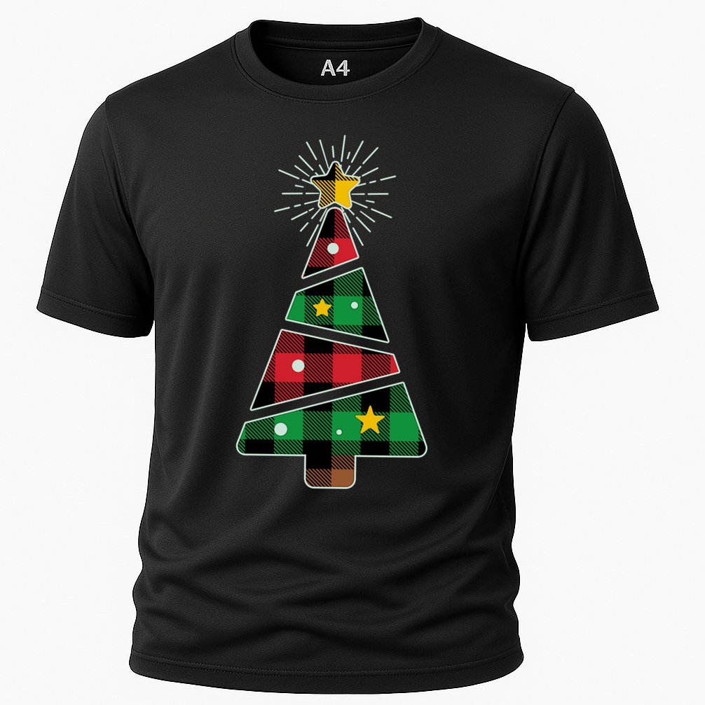 Christmas Multi Plaid Tree Performance Shirt