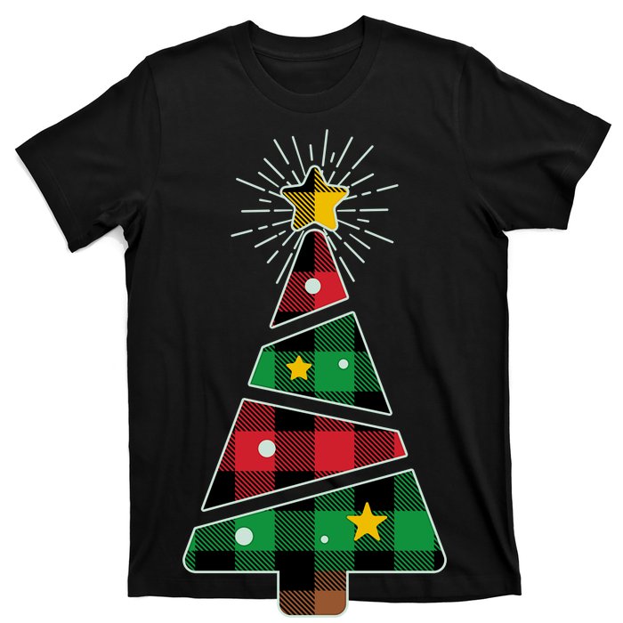 Christmas Multi Plaid Tree T-Shirt