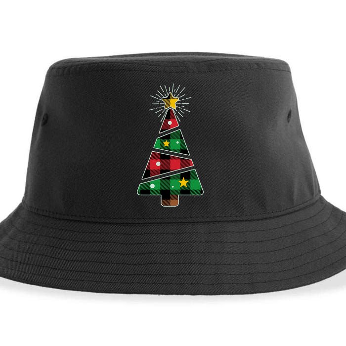 Christmas Multi Plaid Tree Sustainable Bucket Hat