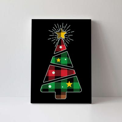 Christmas Multi Plaid Tree Canvas