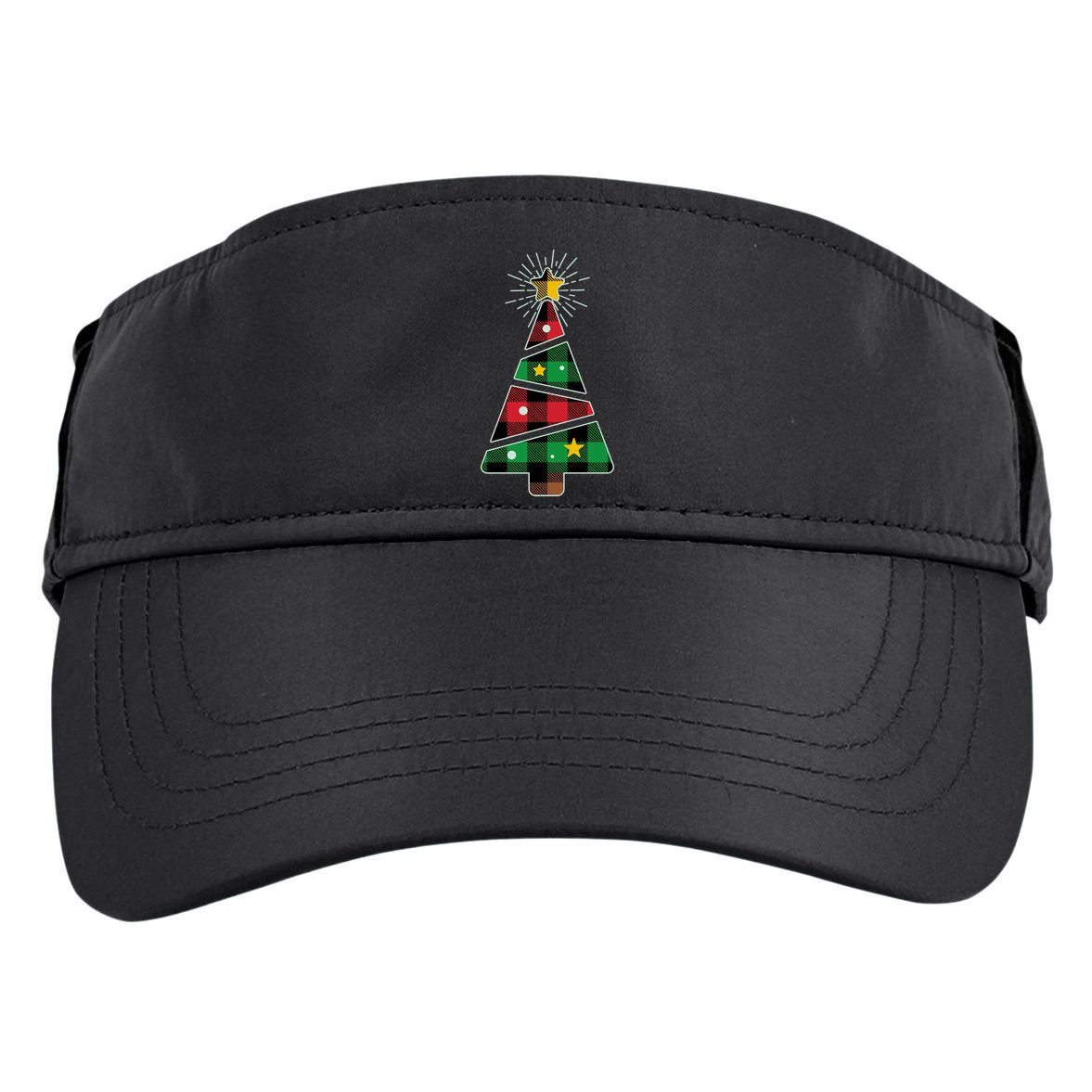Christmas Multi Plaid Tree Adult Drive Performance Visor
