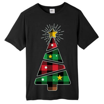 Christmas Multi Plaid Tree Tall Fusion ChromaSoft Performance T-Shirt