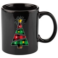 Christmas Multi Plaid Tree 11oz C Handle Ceramic Mug