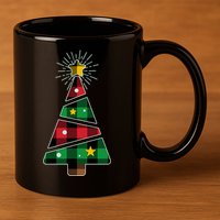 Christmas Multi Plaid Tree 11oz C Handle Ceramic Mug