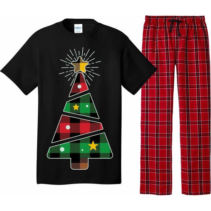 Christmas Multi Plaid Tree Pajama Set