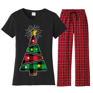 Christmas Multi Plaid Tree Women's Flannel Pajama Set