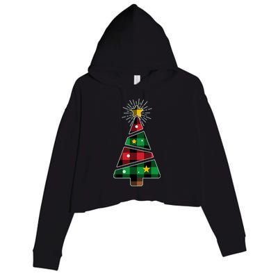 Christmas Multi Plaid Tree Crop Fleece Hoodie