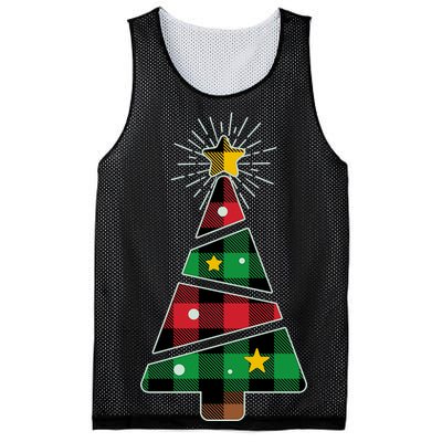 Christmas Multi Plaid Tree Mesh Reversible Basketball Jersey Tank