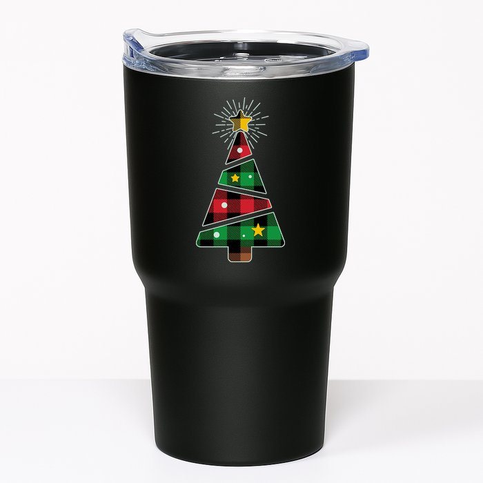 Christmas Multi Plaid Tree Tumbler