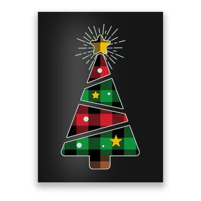 Christmas Multi Plaid Tree Poster