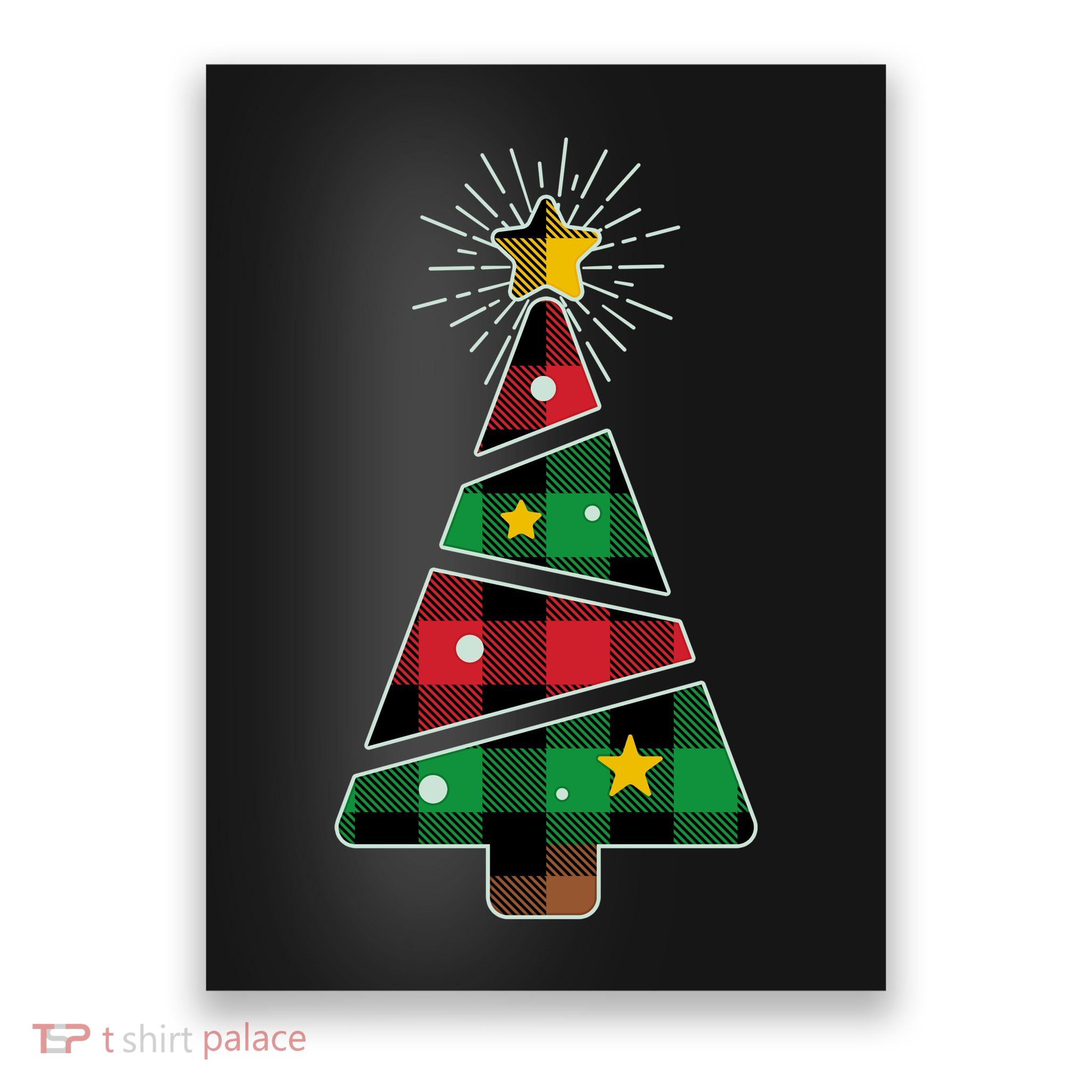 Christmas Multi Plaid Tree Poster