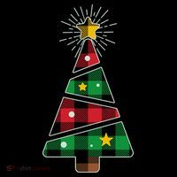 Christmas Multi Plaid Tree Poster