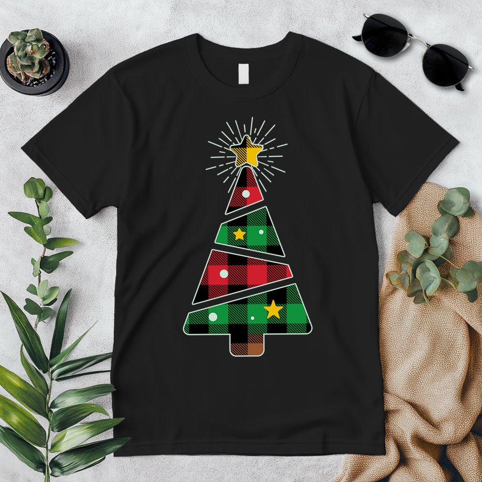 Christmas Multi Plaid Tree Premium T-Shirt