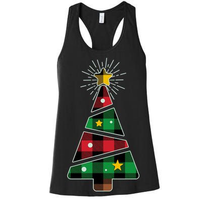 Christmas Multi Plaid Tree Women's Racerback Tank