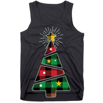 Christmas Multi Plaid Tree Tank Top