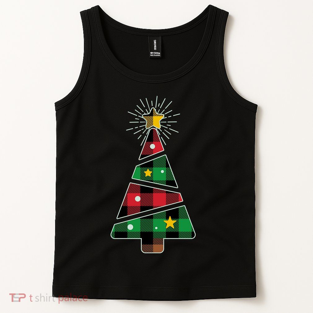 Christmas Multi Plaid Tree Tank Top