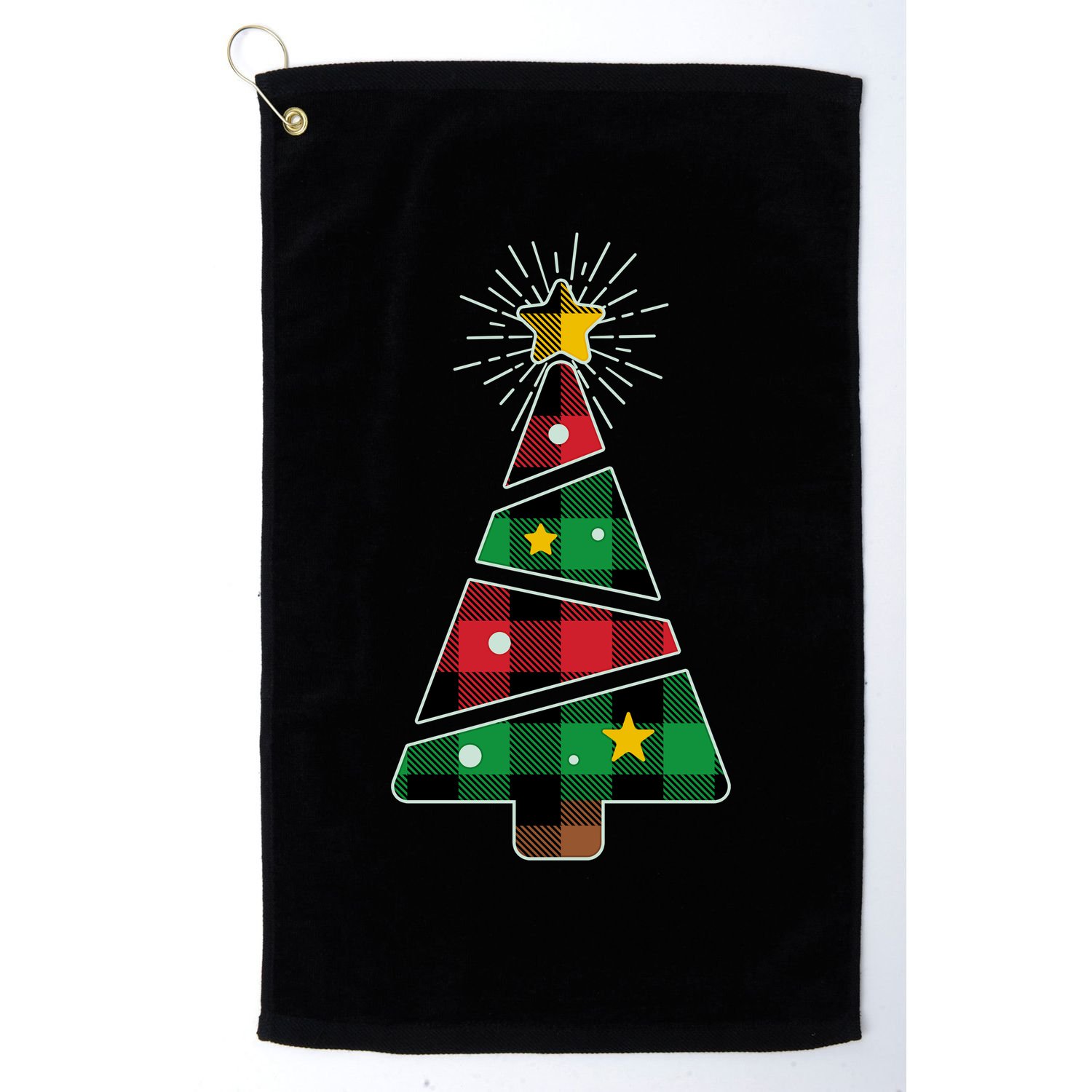Christmas Multi Plaid Tree Golf Towel