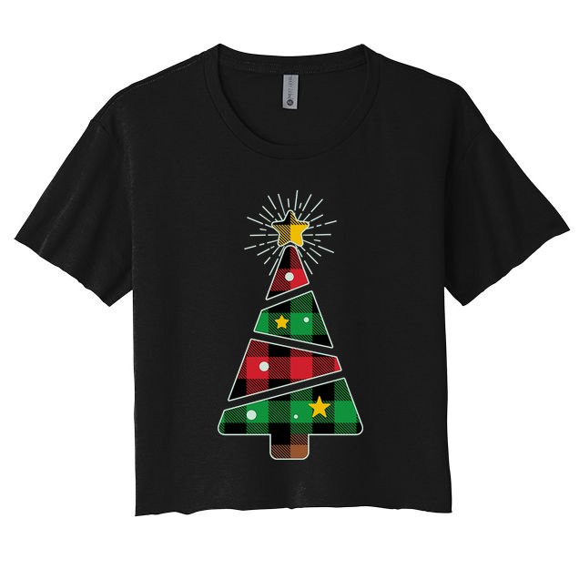 Christmas Multi Plaid Tree Crop Top