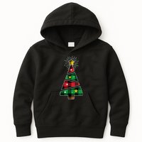 Christmas Multi Plaid Tree Kids Hoodie