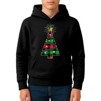 Christmas Multi Plaid Tree Kids Hoodie