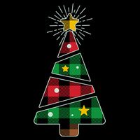 Christmas Multi Plaid Tree Kids Hoodie