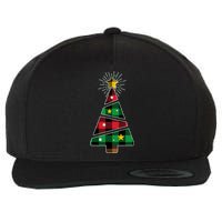 Christmas Multi Plaid Tree Wool Snapback Cap