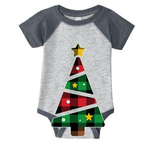 Christmas Multi Plaid Tree Infant Baby Jersey Bodysuit