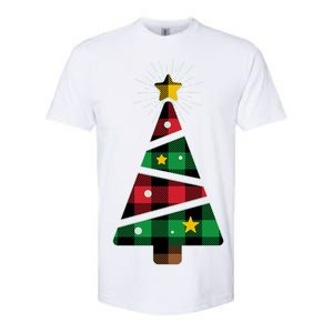 Christmas Multi Plaid Tree Softstyle CVC T-Shirt